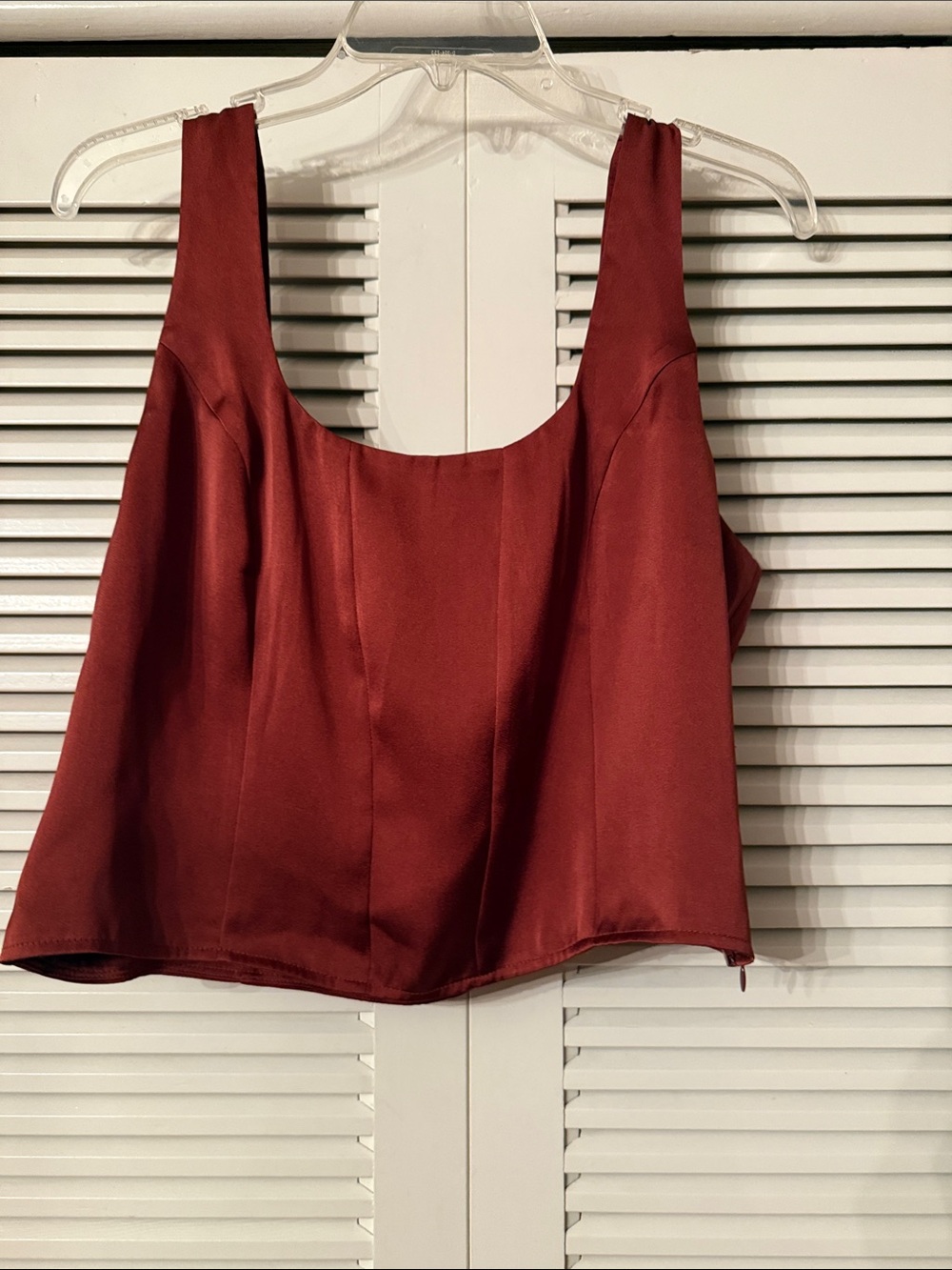 Express Scoop Neck Crop Camisole in Deep Rust